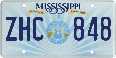 MS license plate ZHC848