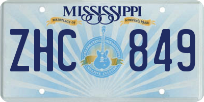 MS license plate ZHC849