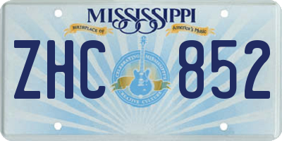 MS license plate ZHC852