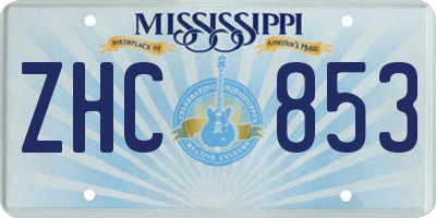 MS license plate ZHC853