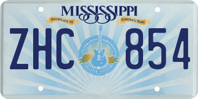 MS license plate ZHC854