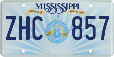 MS license plate ZHC857