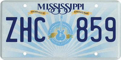 MS license plate ZHC859