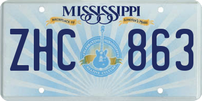 MS license plate ZHC863