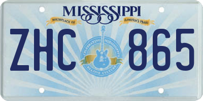 MS license plate ZHC865