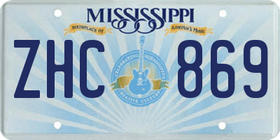MS license plate ZHC869
