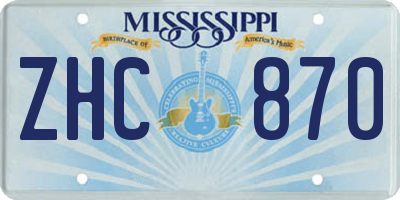 MS license plate ZHC870