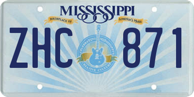MS license plate ZHC871