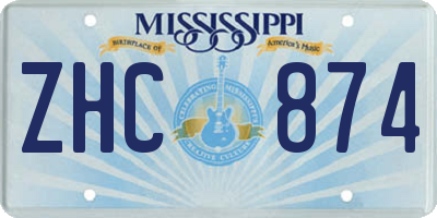 MS license plate ZHC874