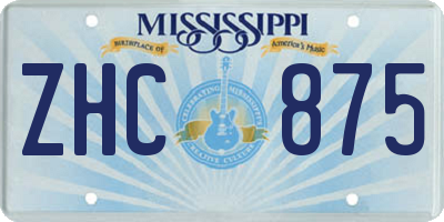 MS license plate ZHC875