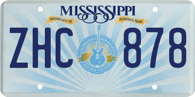 MS license plate ZHC878