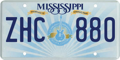 MS license plate ZHC880