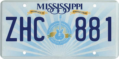 MS license plate ZHC881
