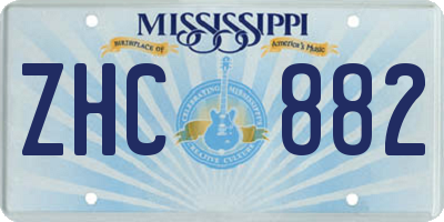 MS license plate ZHC882