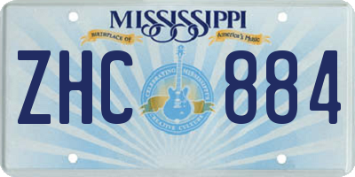 MS license plate ZHC884