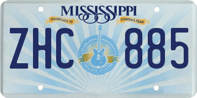 MS license plate ZHC885