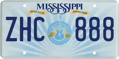 MS license plate ZHC888