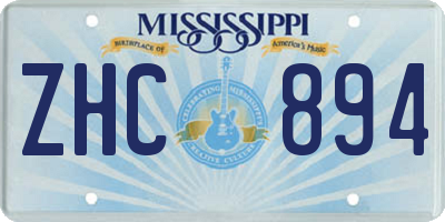 MS license plate ZHC894