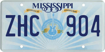 MS license plate ZHC904