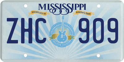 MS license plate ZHC909