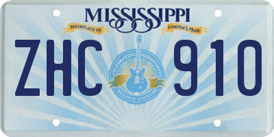 MS license plate ZHC910