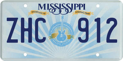 MS license plate ZHC912
