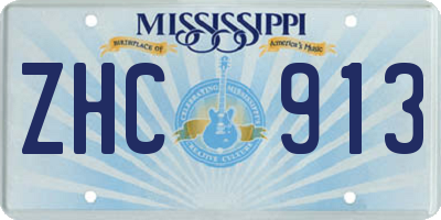 MS license plate ZHC913
