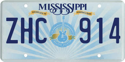 MS license plate ZHC914