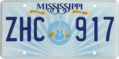 MS license plate ZHC917
