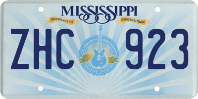 MS license plate ZHC923