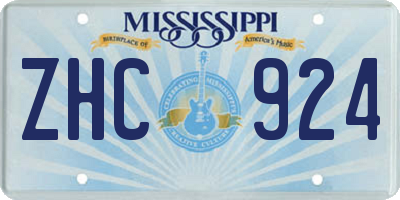 MS license plate ZHC924