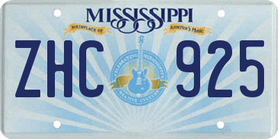 MS license plate ZHC925