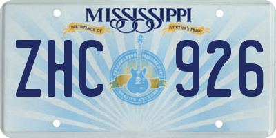 MS license plate ZHC926