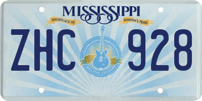 MS license plate ZHC928