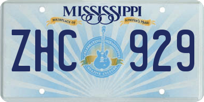 MS license plate ZHC929