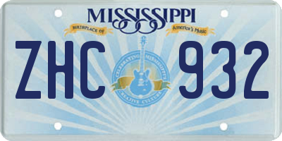 MS license plate ZHC932