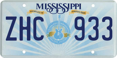 MS license plate ZHC933