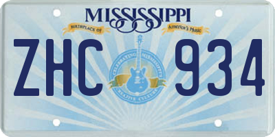 MS license plate ZHC934
