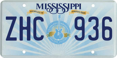MS license plate ZHC936
