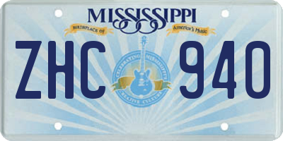 MS license plate ZHC940