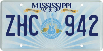 MS license plate ZHC942