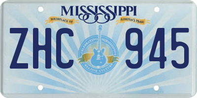 MS license plate ZHC945