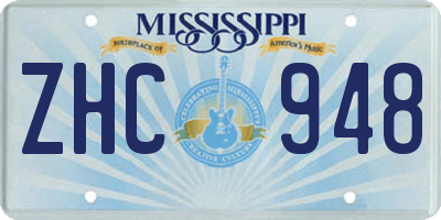 MS license plate ZHC948
