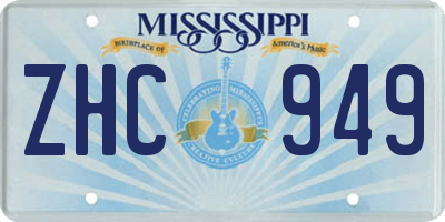 MS license plate ZHC949