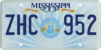 MS license plate ZHC952