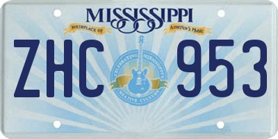 MS license plate ZHC953