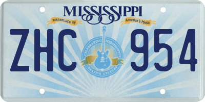 MS license plate ZHC954