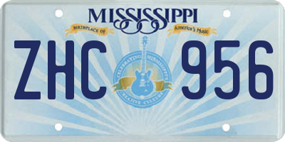 MS license plate ZHC956