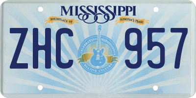 MS license plate ZHC957