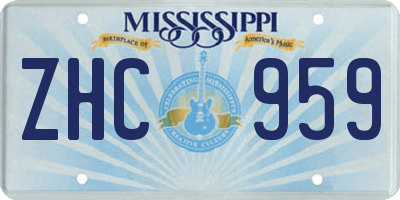MS license plate ZHC959